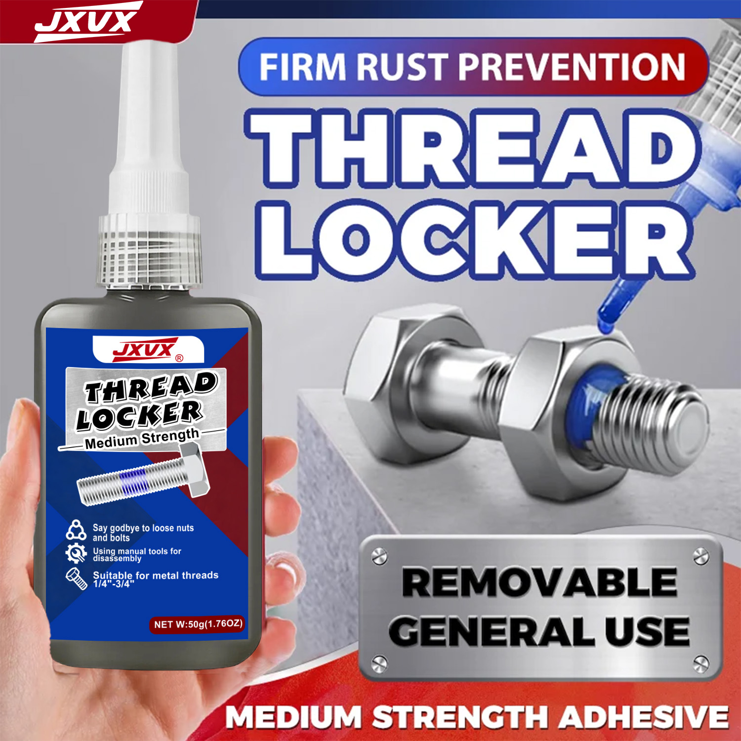 Locker Storage Metal - 50ml Threadlocker 243 Blauw Medium Sterkte