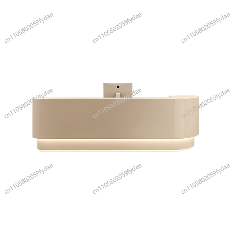 Office Furniture Logo - Kledingwinkel Receptiebalies Logo Led Beige Kassa