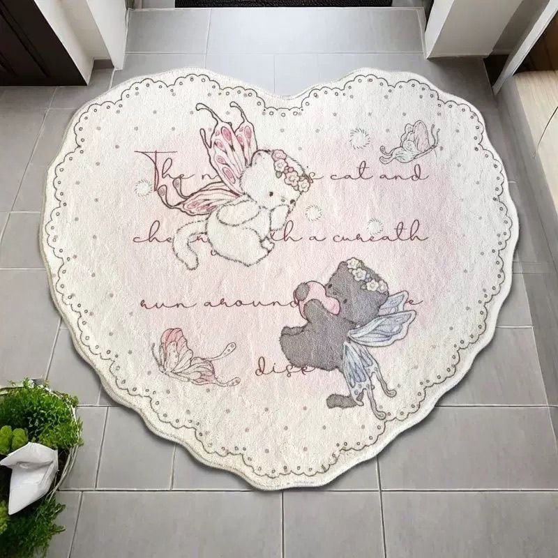 Chair Mat Hard Floor - VIKAMA Meisjestapijt Nachtkastje Slaapkamer Hartvormig Schattig