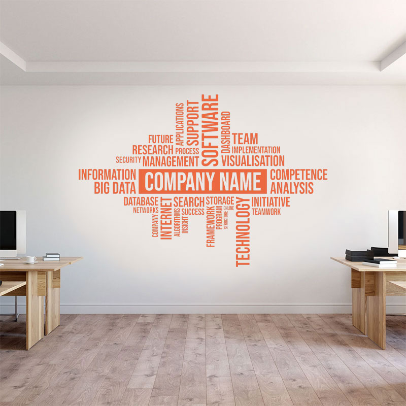 Aangepaste bedrijfsnaam muur s - Office Furniture Company recensie en prijs