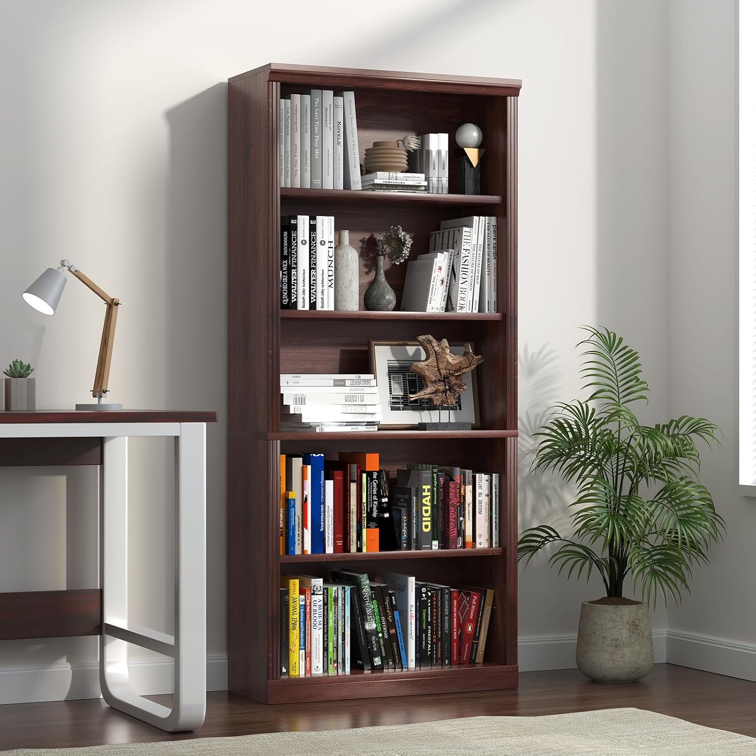 5-laags houten boekenkast met  - Office X Furniture recensie en prijs